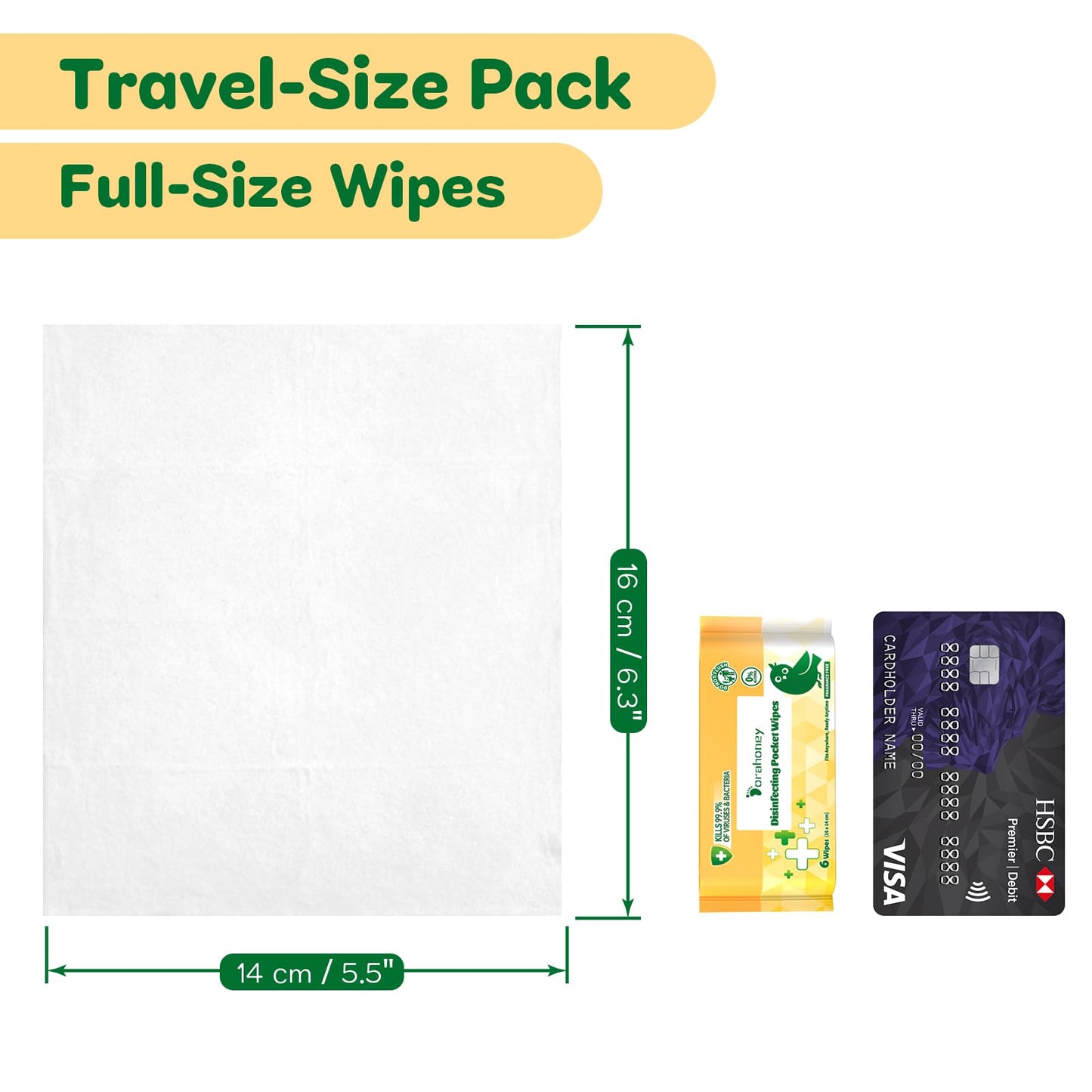 Dorahoney Mini Antibacterial Wet Wipes Travel Size, Pocket Hand Wipes, Alcohol Free, Hypoallergenic for Adults & Kids, Travel Essentials Small Pack Multipurpose Cleaning Wipes 8 Pack (48 Wipes Total)