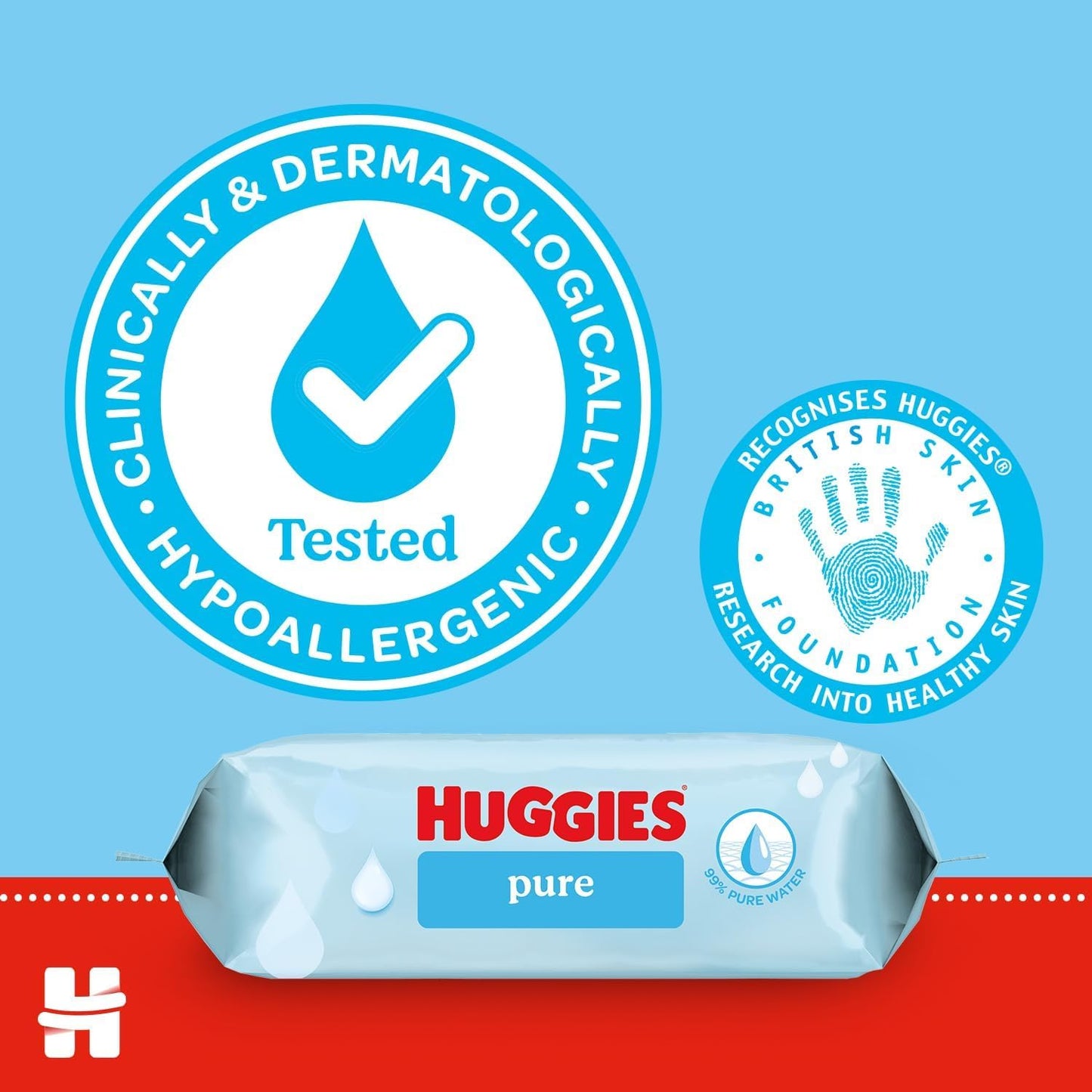 Huggies Pure Plastic Free Baby Wipes - Pack of 18 (864 Wipes) - 99% Water Wet Wipes, Fragrance Free, Hypoallergenic, Better Cleaning, Soft and Gentle on Babies' Delicate Skin