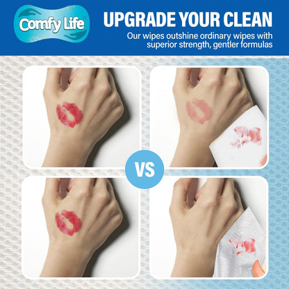 Comfy Life Premium Full Body Cleansing Wet Wipes For Adults - Large Luxury Fresh-feel Rinse-free Fragrance-free Bed Bath Intimate-care Soft Sheets (1 Pack (80 Wipes)
